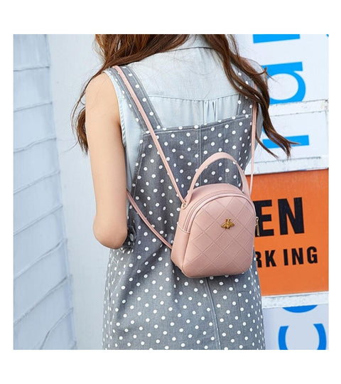 Fashion Mini Backpack Women PU Leather Simple Shoulder Bag Multi-Function Ladies Small Bagpack School Backpack For Teenage Girls