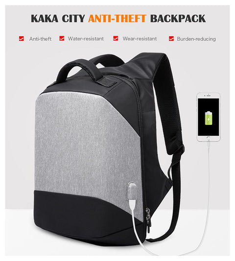 KAKA Men Backpacks USB Charge 15.6 Laptop Backpack Anti theft Waterproof Mochilas Male Women Backpack Casual Travel back bag