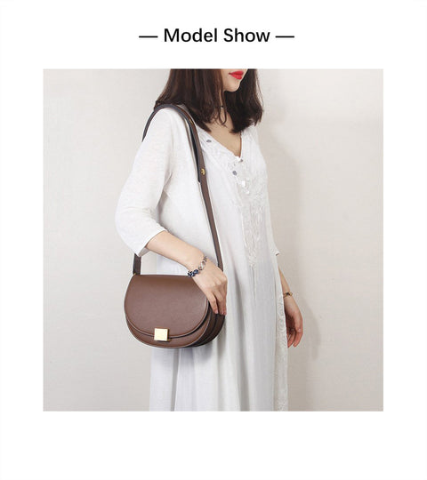 Genuine Leather Retro Women Crossbody Bag High Quality Elegant Shoulder Messenger Bags