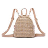 Ladies Fashion Straw Pearl Backpack Zipper Travel Casual Summer Multifunction Shoulder Bag