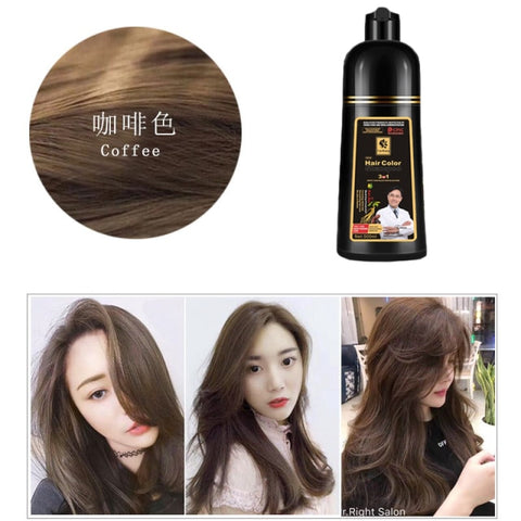 500ml Permanent Hair Shampoo Organic Natural Fast Hair Dye Plant Essence Hair Colorng Cream Cover Dye Shampoo For Women men