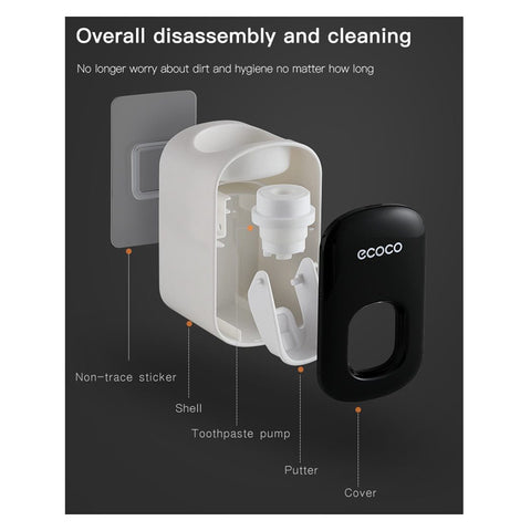 Wall Mount Automatic Toothpaste Dispenser Bathroom Accessories  Squeezer Toothbrush Holder