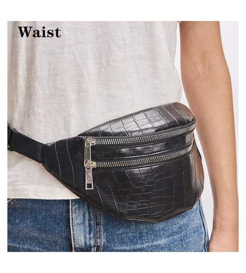 belt bag waist packs for women designer brand Luxury bag High Quality crocodile women PU leather bag Fanny Pack message bag