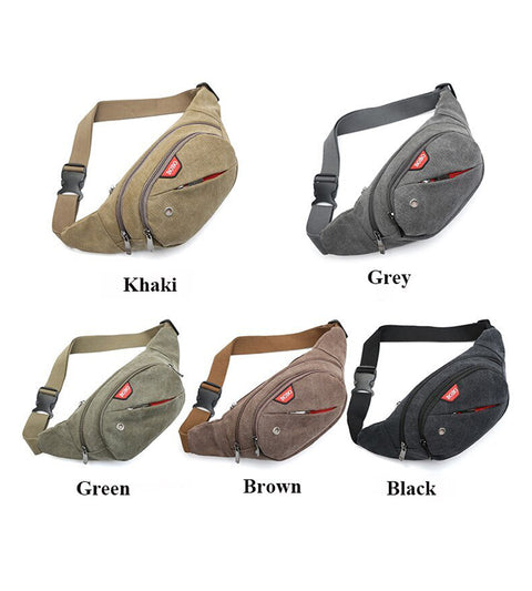 Waist Pack For Men Fanny Pack Bum Chest Bag Hip Money Belt Bag Travelling Mountaineering Mobile Phone Purse Sling Bags