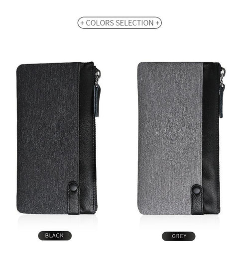 Mark Ryden New Men Wallet Large Capacity Hand Bag Cell Phone Pocket Oxford Long Wallet Men Purse Card Holder