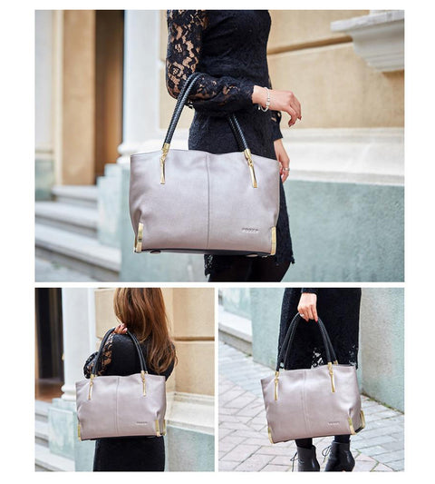 FOXER Brand Women's Cow Leather Handbags Female Shoulder bag designer Luxury Lady Tote Large Capacity Zipper Handbag for Women