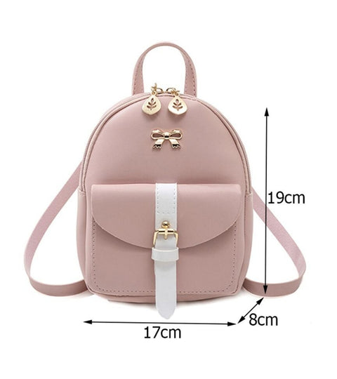 Bow Decor Double use Backpack for Women |  Leather knapSack | Shoulder Bag