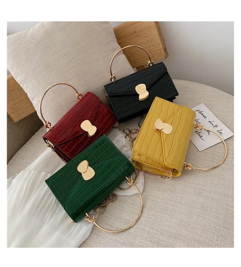 Stone pattern PU Leather Crossbody Bags For Women 2020 Mini Shoulder Bag With Metal Handle Lady Travel Handbags Totes