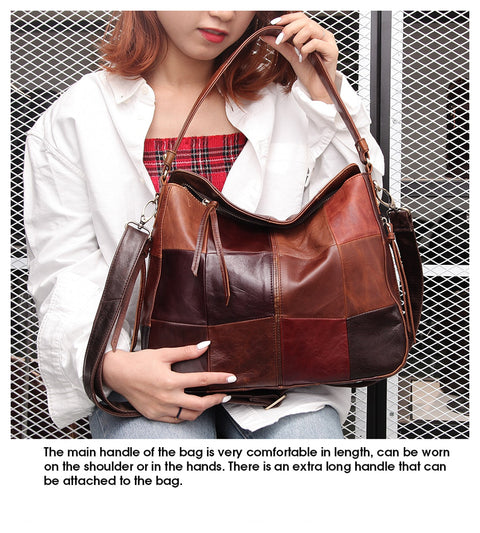 Genuine Leather  Luxury Top-handle Ladies Bucket Shoulder Designer Band Large Crossbody Bag