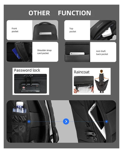 New Anti-thief TSA Lock Men Waterproof Raincoat 15.6"  Laptop Bag School Fashion Travel Backpack