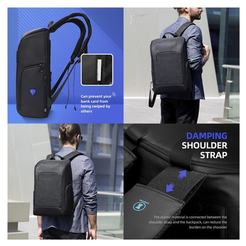 New YKK Anti-theft Men Backpack 15.6 inch Laptop Backpack Water Resistant and RFID Backpack