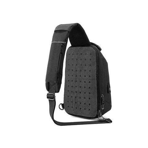 Multifunction Crossbody Bags Men USB Charging Chest Pack Water Repellent Shoulder Bag