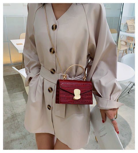 Stone pattern PU Leather Crossbody Bags For Women 2020 Mini Shoulder Bag With Metal Handle Lady Travel Handbags Totes