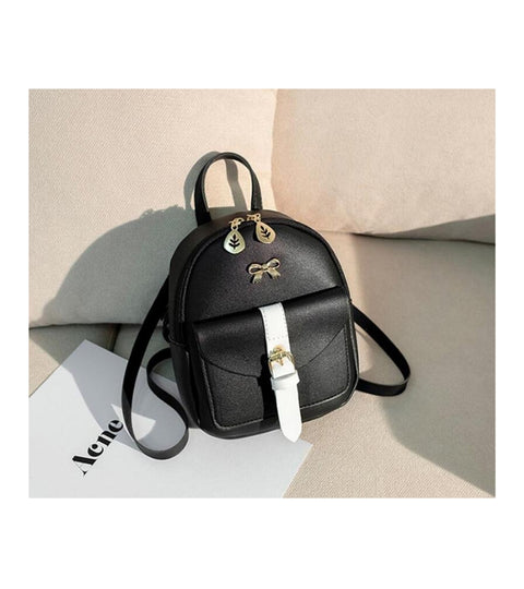 Bow Decor Double use Backpack for Women |  Leather knapSack | Shoulder Bag