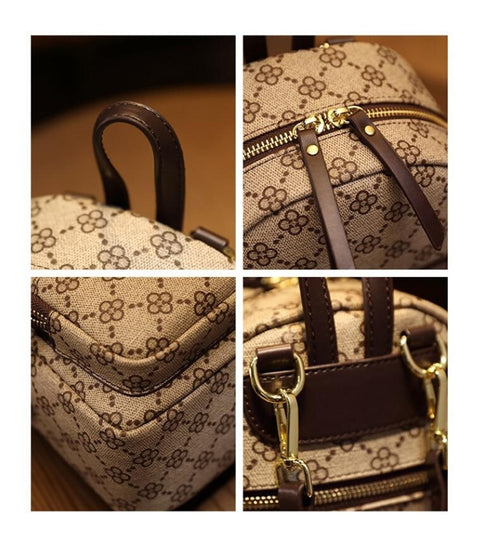 Mochila  Zipper Women Backpack | Retro Schoolbag Girls Flora Printing Travel Book Bag