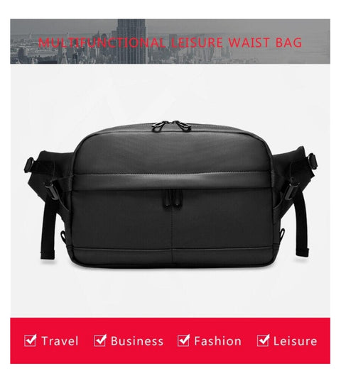 Multifunctional Men's Chest Pack For Money Belt Bags Travel Crossbody USB Charging Waist Pack