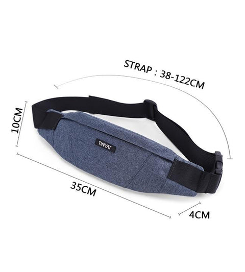 Men Waist Bag pack Purse Waterproof Canvas Travel Phone belt bag pouch Casual Bag for Belt Hip Pack