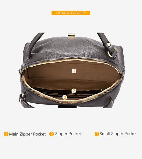 Genuine Leather Daily Casual Tote Handbag For Women High Quality Elegant Crossbody Bag