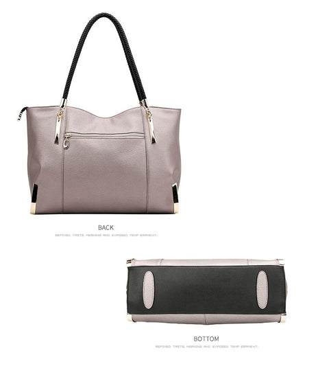 FOXER Brand Women's Cow Leather Handbags Female Shoulder bag designer Luxury Lady Tote Large Capacity Zipper Handbag for Women