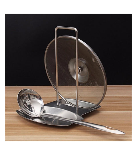 Soup Spoon Rests Stainless Steel Pan Pot Cover Lid Rack Stand Holder Organizer Storage Tools