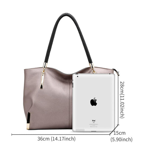 FOXER Brand Women's Cow Leather Handbags Female Shoulder bag designer Luxury Lady Tote Large Capacity Zipper Handbag for Women