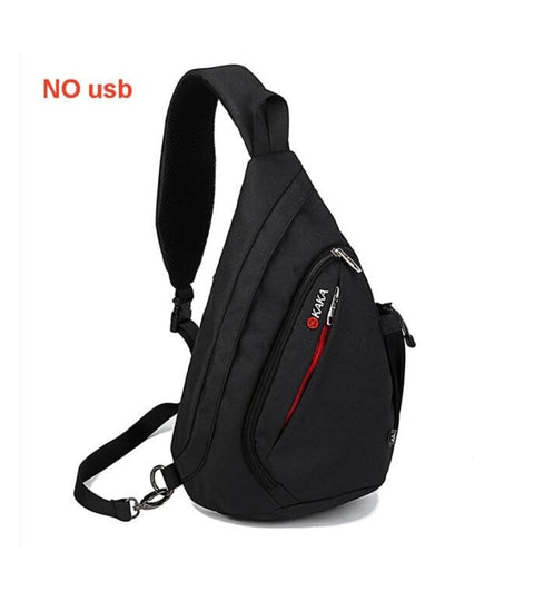 Male Women Shoulder Bag USB Charge  Anti theft Chest Bag large capacity 10.5" Crossbody Bag