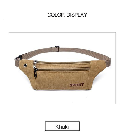 AIREEBAY Men Casual Durable Fanny Waist Pack Male Waist Bags Belt Canvas 2019 New Hip Bum Military Bag Pouch Three Zipper Pocket