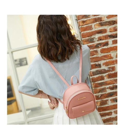 Mini Backpack Women PU Leather Shoulder Bag For Teenage Girls Kids Multi-Function Bagpack