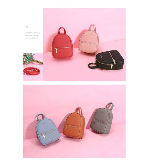 New Designer Fashion Women Backpack Mini Soft Touch Multi-Function Small Shoulder Bag