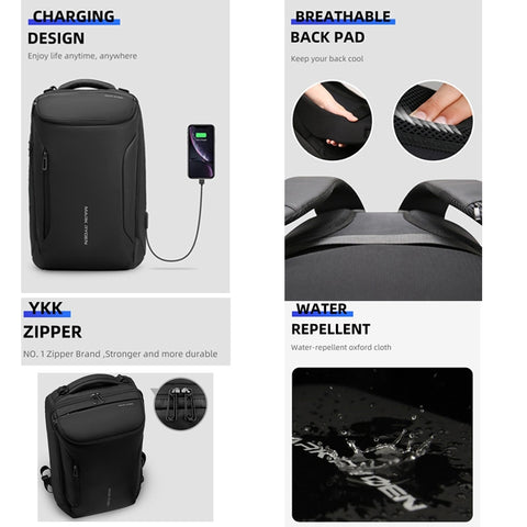 New Anti-Theft Fashion Men Waterproof Multifunctional 15.6" Laptop USB Charging Backpack