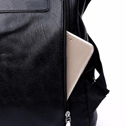 Simple Leather Backpack mochila Women Zipper Backpack Student Bag Backpack Female Large Casual Travel Bags mochila feminina sac