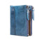 RFID Genuine Leather Wallet Men Quality Short Coin Purse Double Zippers Pocket Wallet Men's Brand Design Vintage Leather Wallets