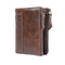 RFID Genuine Leather Wallet Men Quality Short Coin Purse Double Zippers Pocket Wallet Men's Brand Design Vintage Leather Wallets
