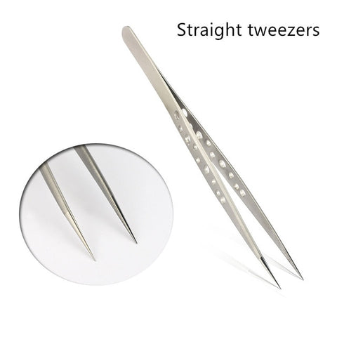 Professional Eyelashes Tweezers For Lashes Extension Nipper Stainless Steel High Precision Eyelash Extension Tweezers Set