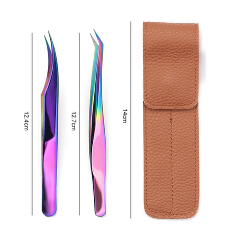 Professional Eyelashes Tweezers For Lashes Extension Nipper Stainless Steel High Precision Eyelash Extension Tweezers Set