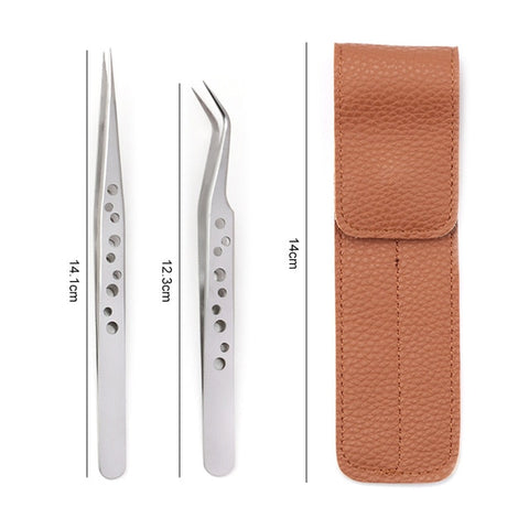 Professional Eyelashes Tweezers For Lashes Extension Nipper Stainless Steel High Precision Eyelash Extension Tweezers Set