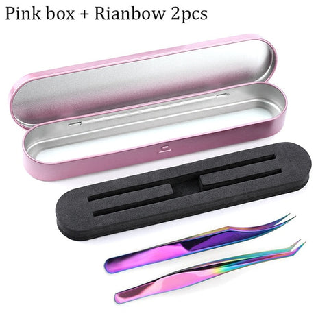 Professional Eyelashes Tweezers For Lashes Extension Nipper Stainless Steel High Precision Eyelash Extension Tweezers Set