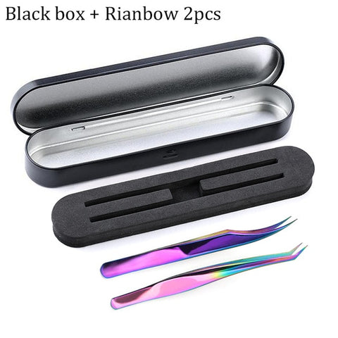 Professional Eyelashes Tweezers For Lashes Extension Nipper Stainless Steel High Precision Eyelash Extension Tweezers Set