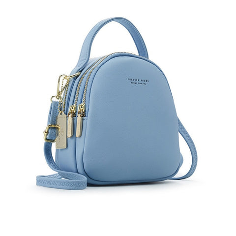 Women Multi-Function Small Backpack Ladies Shoulder Crossbody Bag Soft Leather Backpack