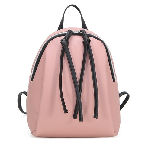 Mini PU Leather Women's Small Shoulder Bag with Tassel Zipper leather School bagpack