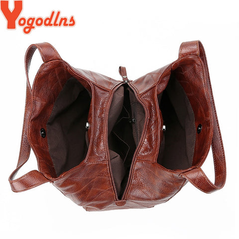 Yogodlns Vintage Women Hand Bag Designers Luxury Handbags Women Shoulder Bags Female Top-handle Bags Fashion Brand Handbags