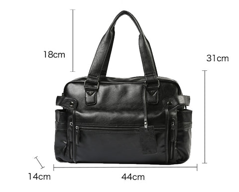 WEIXIER Men New Brand Fashion PU Leather Large Capacity Men Travel Bag Multifunctional Casual Man Shoulder Fashion Bags