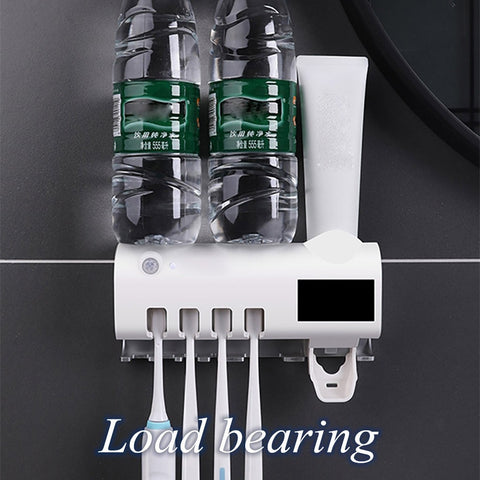 Uv Sanitiser Solar Toothbrush Disinfection Cleaner Wall Mounted Automatic Toothpaste Dispenser