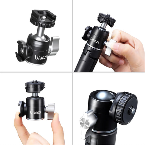 Ulanzi U-Vlog lite mini tripod Extendable Dual Cold Shoe Ball Head Tripod for Phone Mirrorless Camera Vlog for phone camera