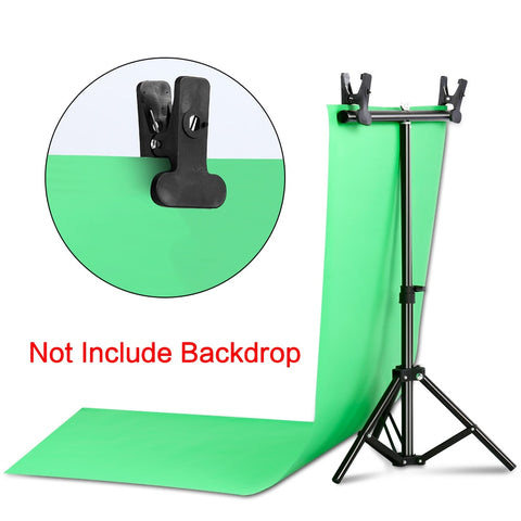 T-Shape Portable Background Backdrop Support Stand Kit 6.5ft Wide 6.5ft Tall Adjustable Photo Backdrop Stand with Spring Clamps