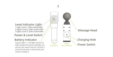 Phoenix A2 Massage Gun Muscle Relaxation Deep Tissue Massager Dynamic Therapy Vibrator Shaping Pain Relief Back Foot Massager