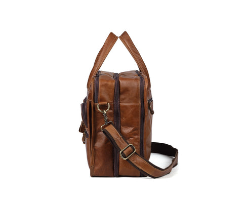 Large Men Genuine Leather Handbag Fashion Men's Functional Office Travel Messenger Bags Male 14 Inch Laptop Shoulder Bags