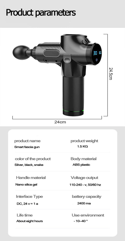 LCD Display Massage Gun Fascia Gun Sport Therapy Muscle Massager Body Relaxation Pain Relief Slimming Shaping Massager With Bag