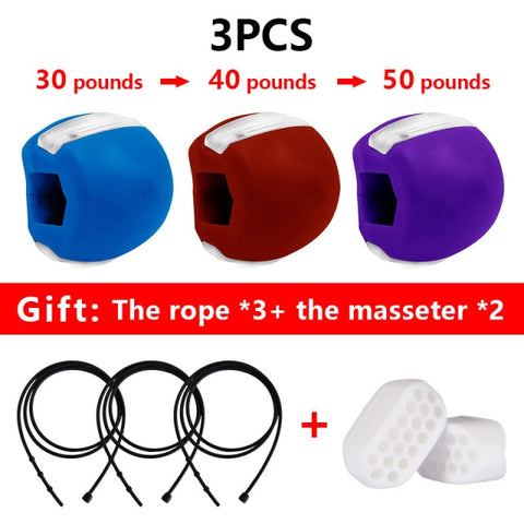 Fitness Face Masseter men facial pop n go mouth jawline Jaw Exerciser Muscle chew ball chew bite breaker training