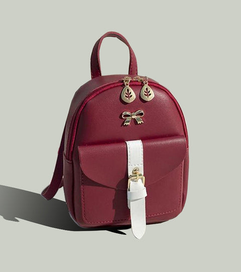 Bow Decor Double use Backpack for Women |  Leather knapSack | Shoulder Bag